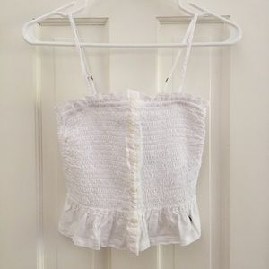 ABERCROMBIE SMOCKED BUTTON-DOWN TOP